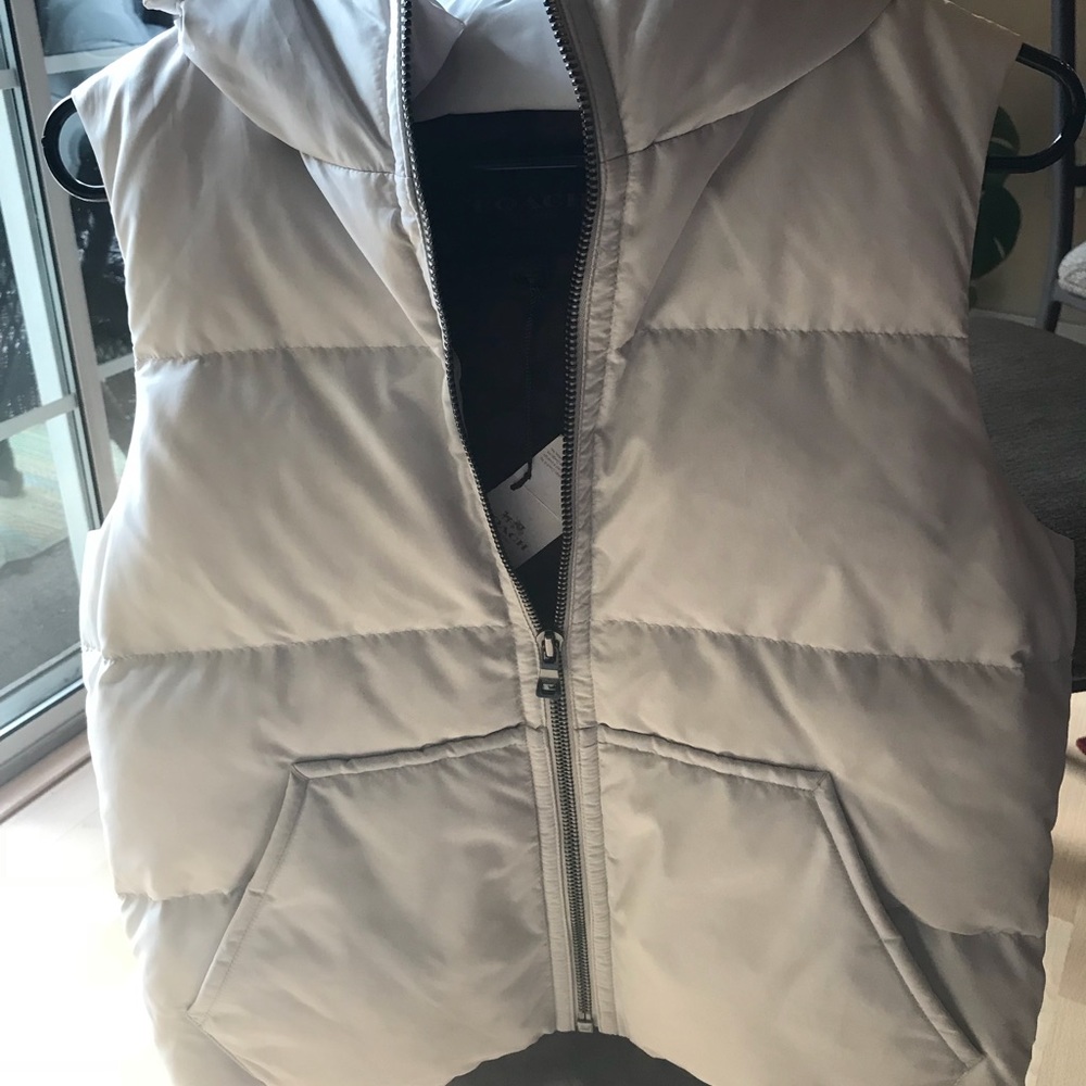 White Puffy Coach Vest